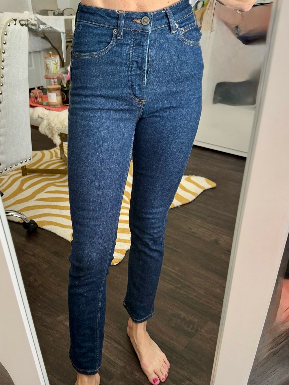 Rouje Paris Odeon Jeans 24 Dark Wash High Rise French Girl CBK